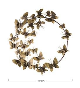 Handcrafted Recycled Metal Butterfly Wreath