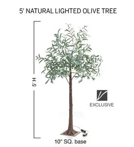 Indoor/ Outdoor Faux Lighted Olive Tree, 7'