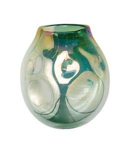 Organic-Shaped Glass Dented Wall Vase, Small