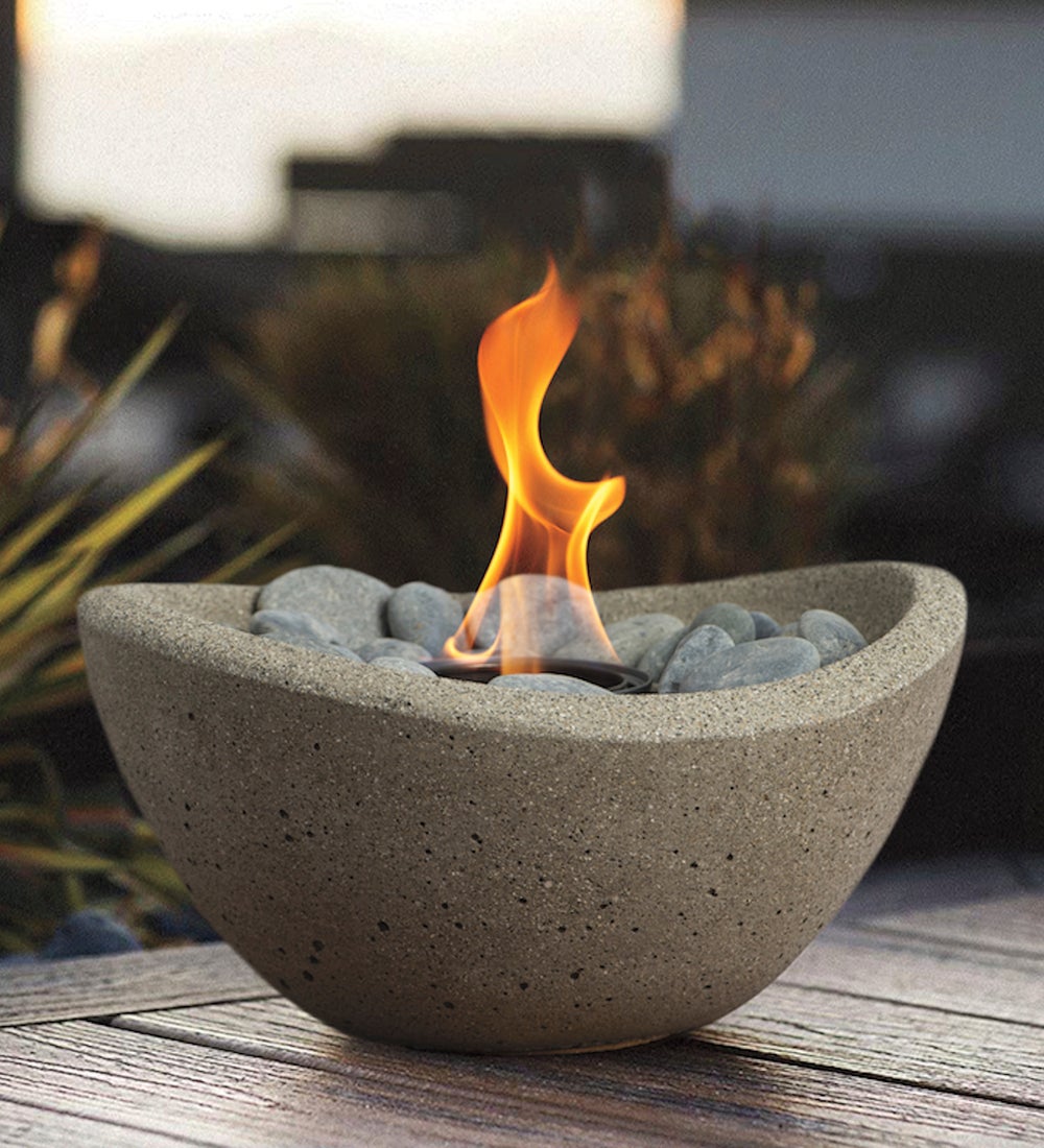 Wave Tabletop Fire Bowl, Sand
