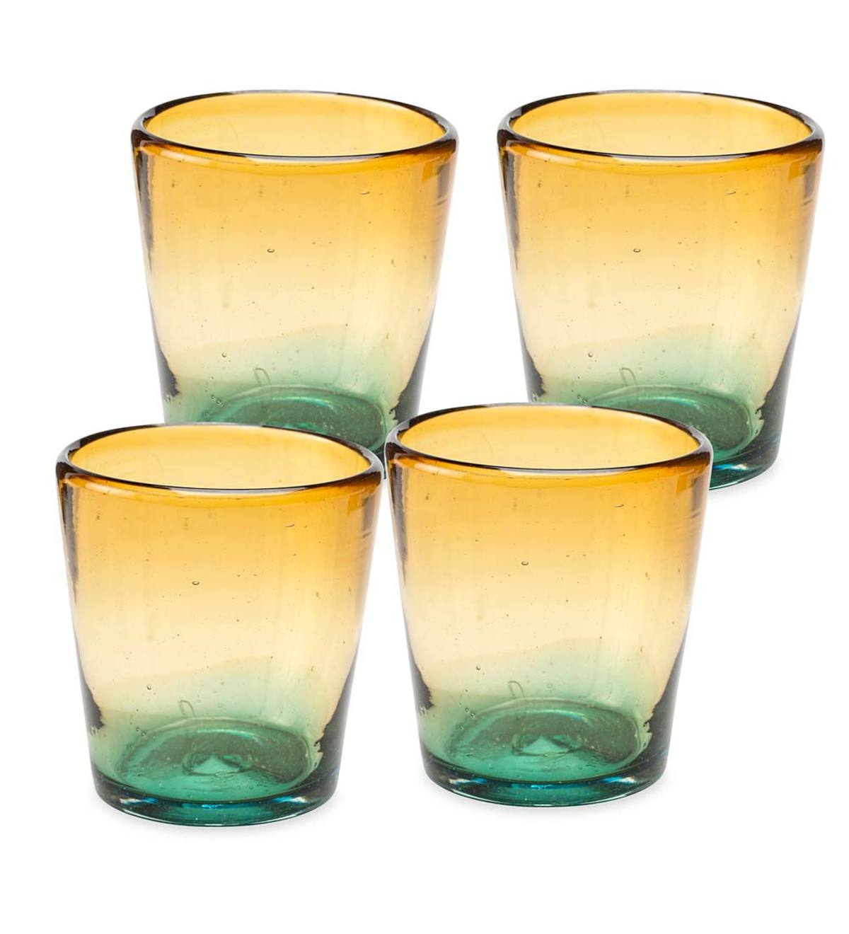 Golden Shore Recycled Glass Short Glasses, Set of 4