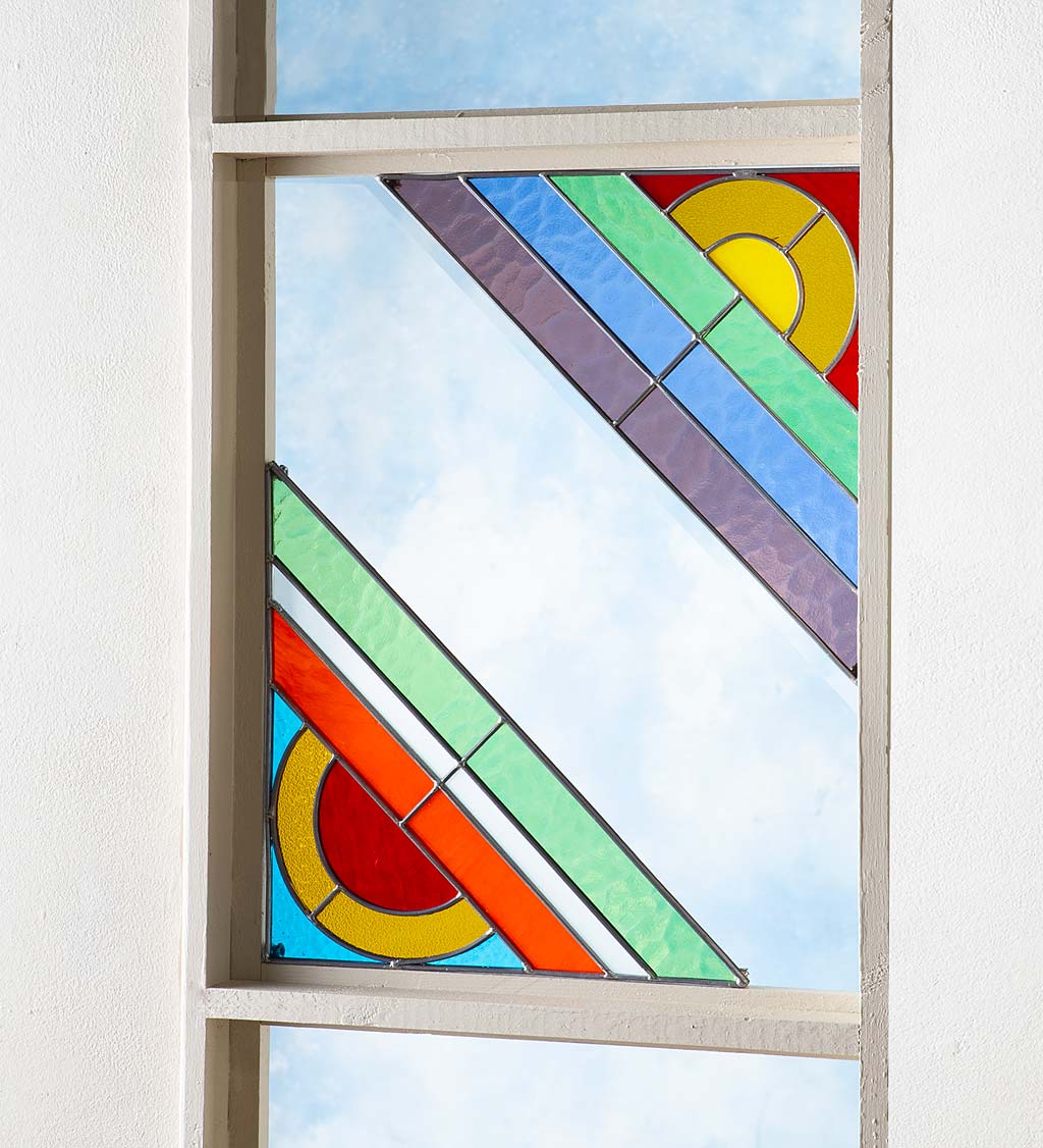 Rainbow Stained Glass Corner Art Bracket