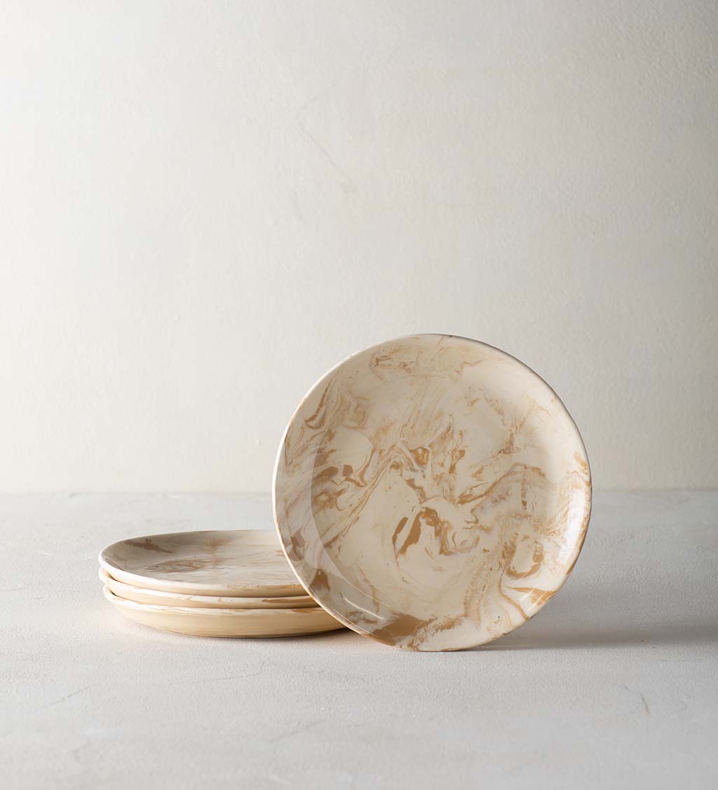 Marbleized Ceramic Dinnerware, Set of 12