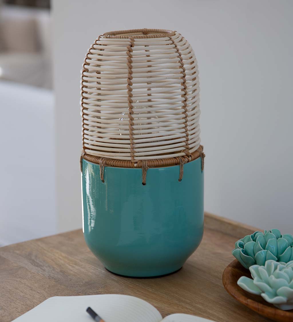 Rattan and Bamboo Table Lamp