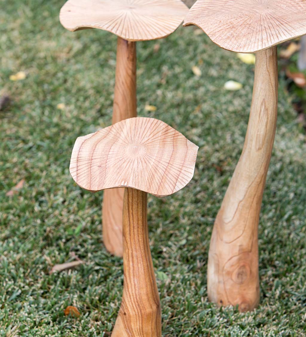 Chinaberry Mushroom Garden Stakes, Set of 3
