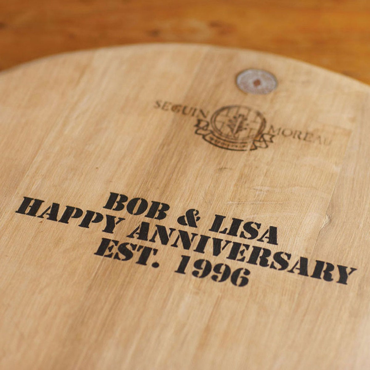 Personalized Barrel Top Tray, 29" dia.