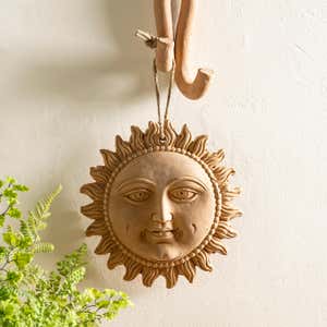 Smiling Terracotta Sun Hanging Wall Art