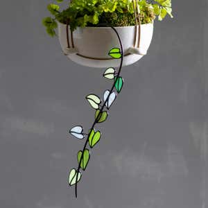 Hanging Vine Stained Glass Leaf Stake